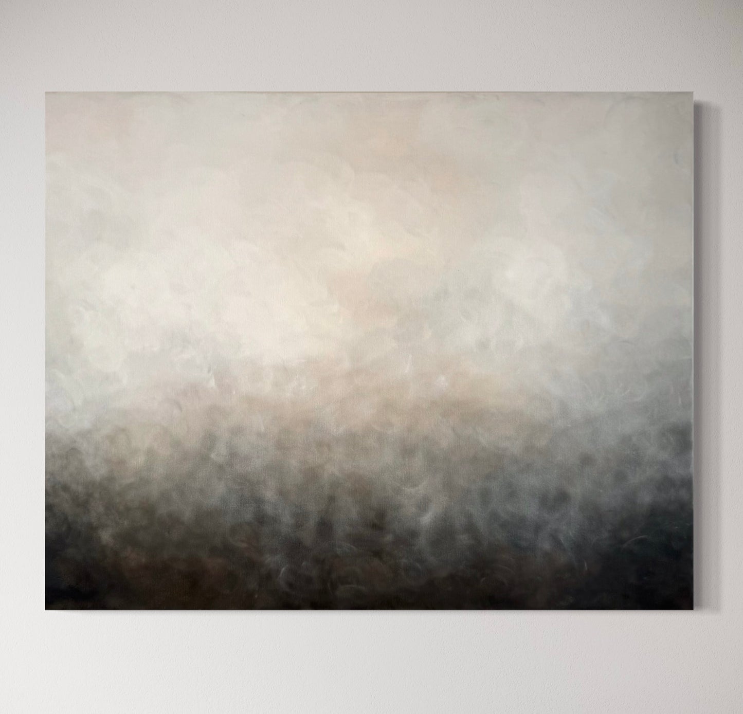 Handmålad abstrakt tavla Vintermorgon – deep edge canvas av konstnär Elin Palmgren