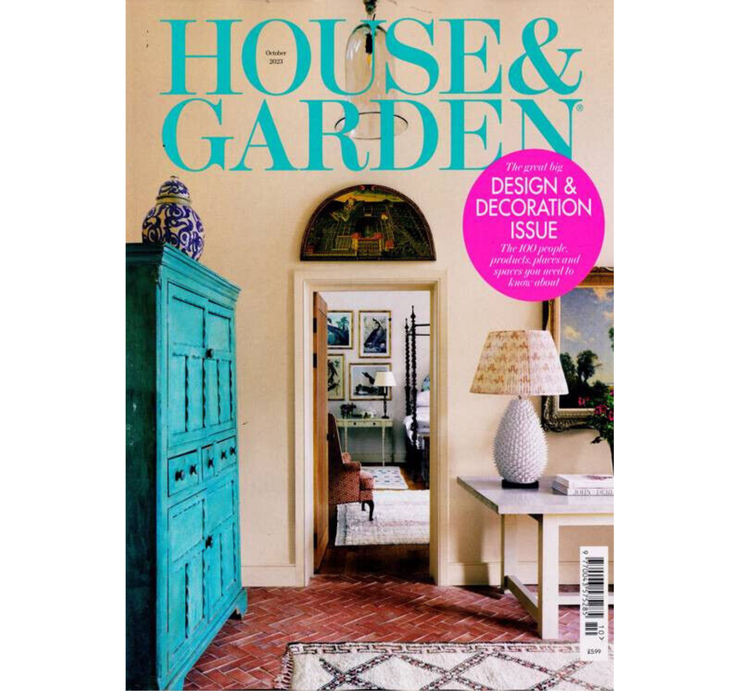 Omslag till inredningstidningen House & Garden UK i deras stora design och inredningsutgåva