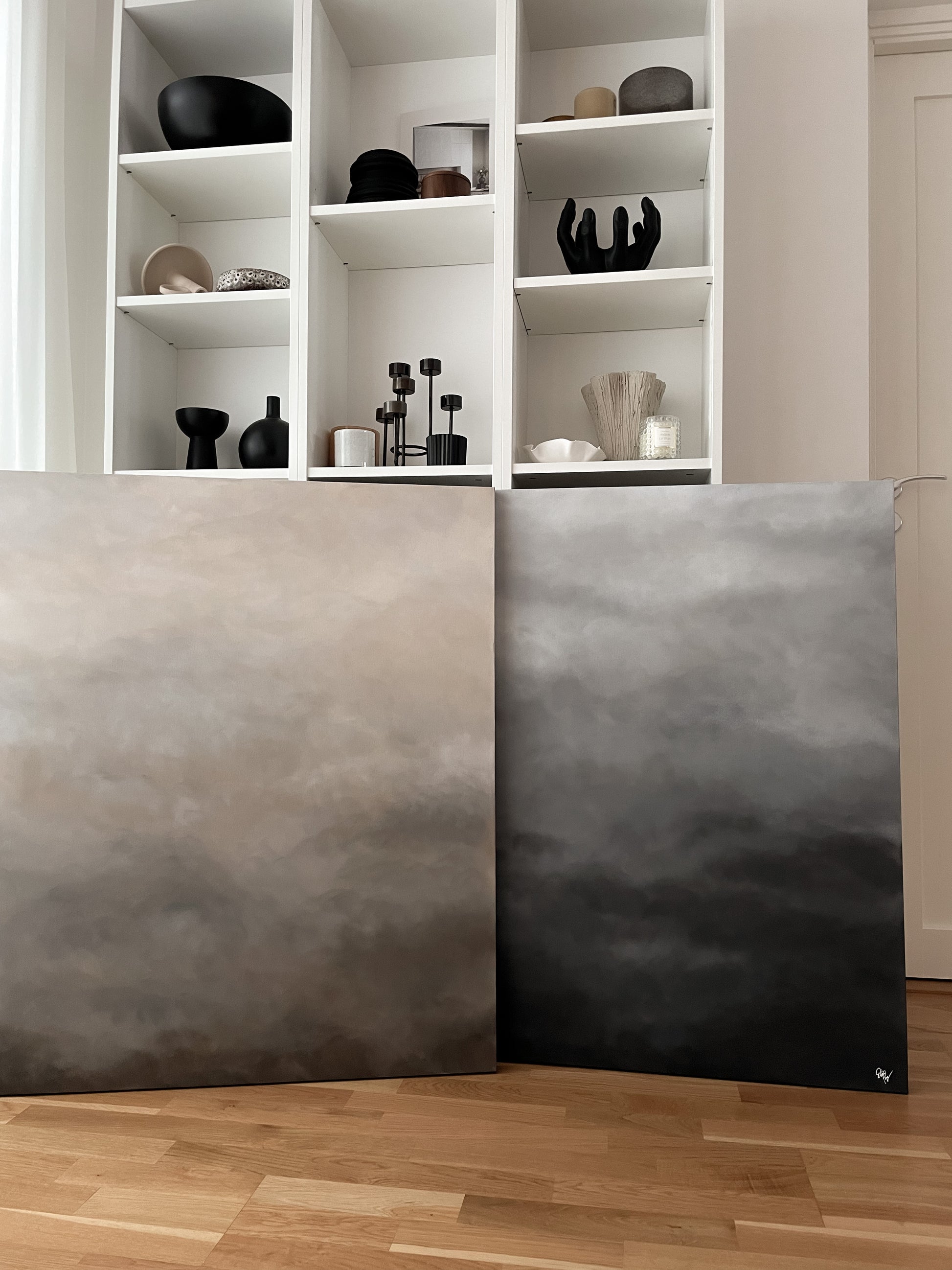 Beige Delight 100x120 cm – handmålad originalkonst av Elin Palmgren, LUGN Interiör Linköping