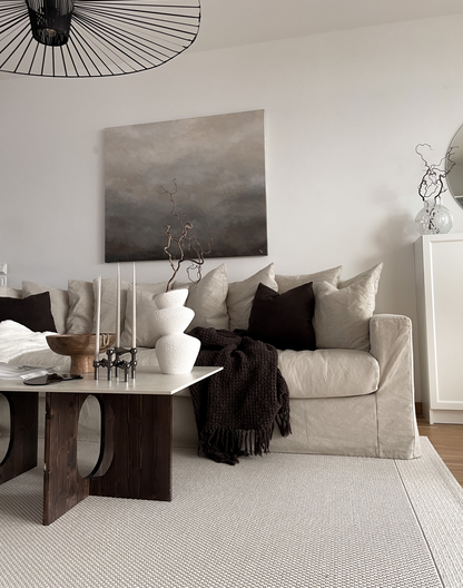 Beige Delight av Elin Palmgren – lugn inredning med abstrakt konst i beige och grå