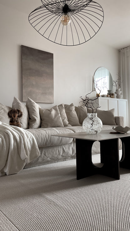 Calm Beige av Elin Palmgren – lugn inredning med abstrakt konst i beige och jordnära nyanser