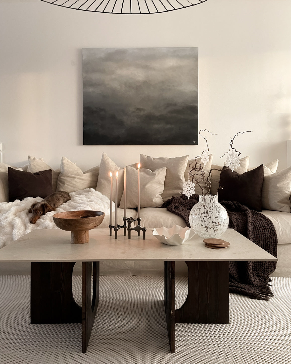 Grey Delight – handmålad originalkonst av Elin Palmgren i grå och svart, LUGN Interiör Linköping