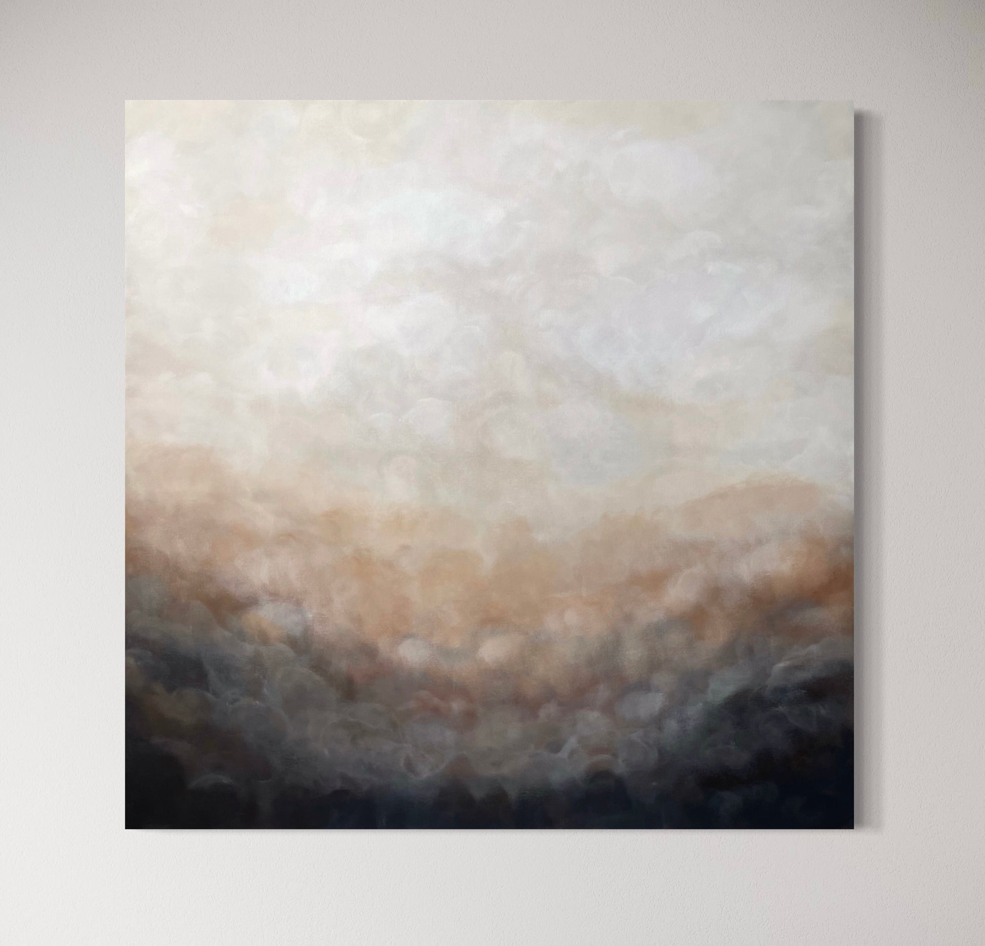 Abstrakt tavla Gryning av Elin Palmgren, 100x100 cm, akryl på duk, LUGN Interiör Linköping