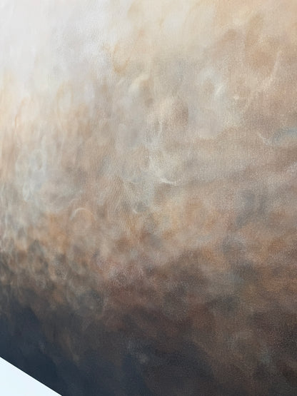 Detaljbild av abstrakt tavla Höstvind av Elin Palmgren, 120x150 cm, akryl på duk