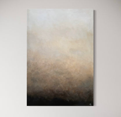 Handmålad abstrakt tavla Latte 70x100 cm – deep edge canvas av Elin Palmgren