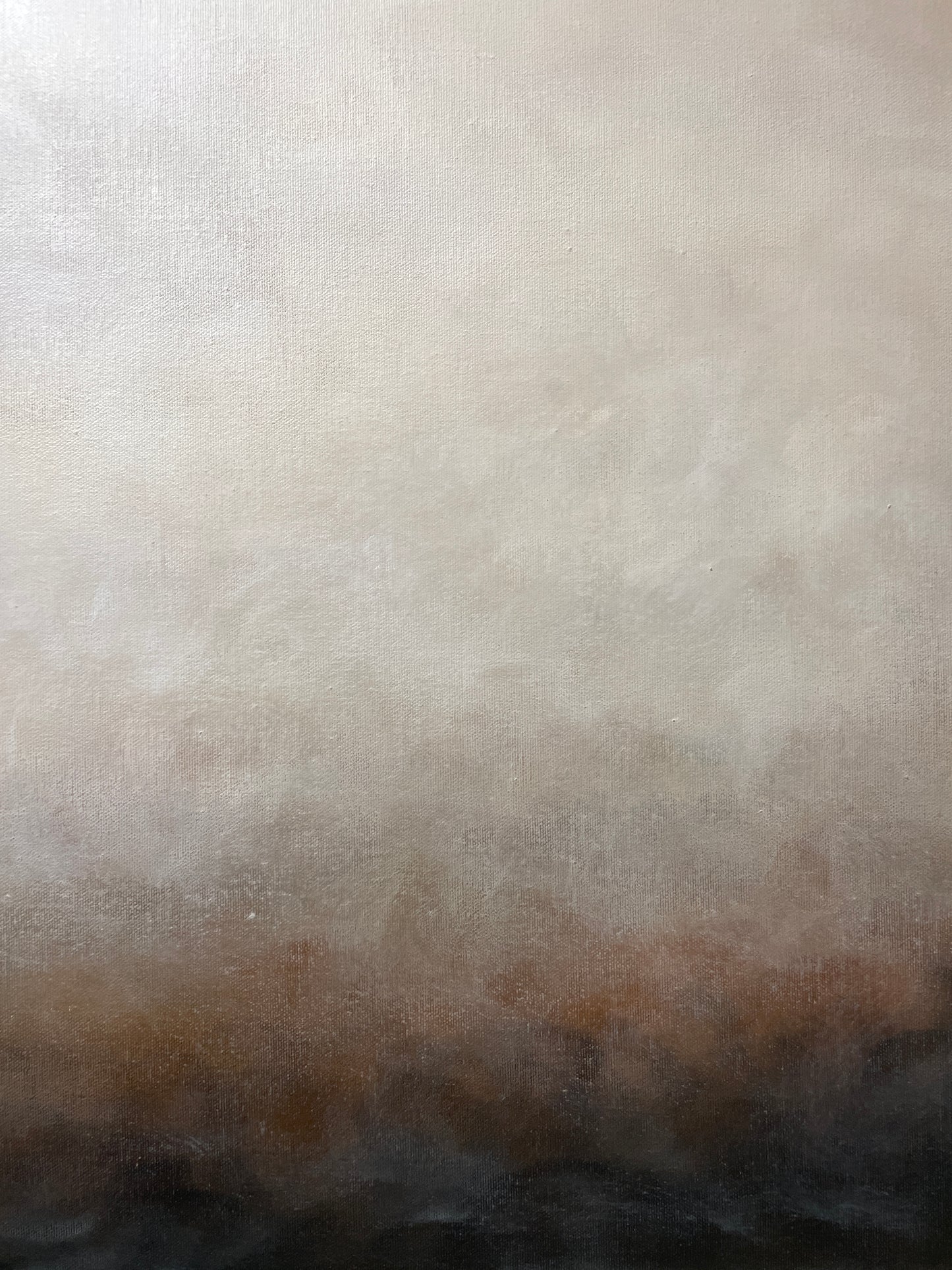 Detalj av penseldrag på abstrakt tavla Morgondis – deep edge canvas utan ram av Elin Palmgren