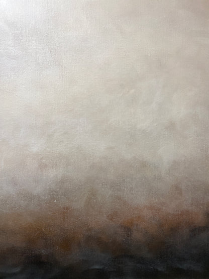Detalj av penseldrag på abstrakt tavla Morgondis – deep edge canvas utan ram av Elin Palmgren