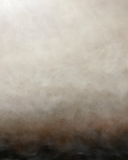 Handmålad abstrakt tavla Morgondis detaljbild – deep edge canvas av Elin Palmgren
