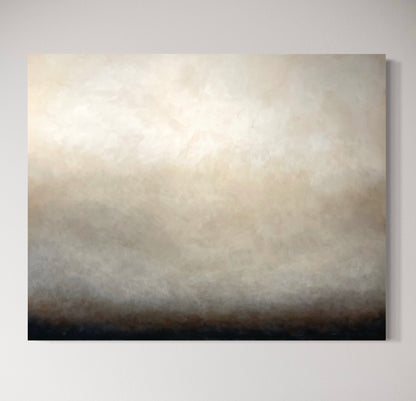 Morgondis av Elin Palmgren - handgjort abstrakt konstverk i vit, beige, brun och svart 120x150 cm, LUGN Interiör