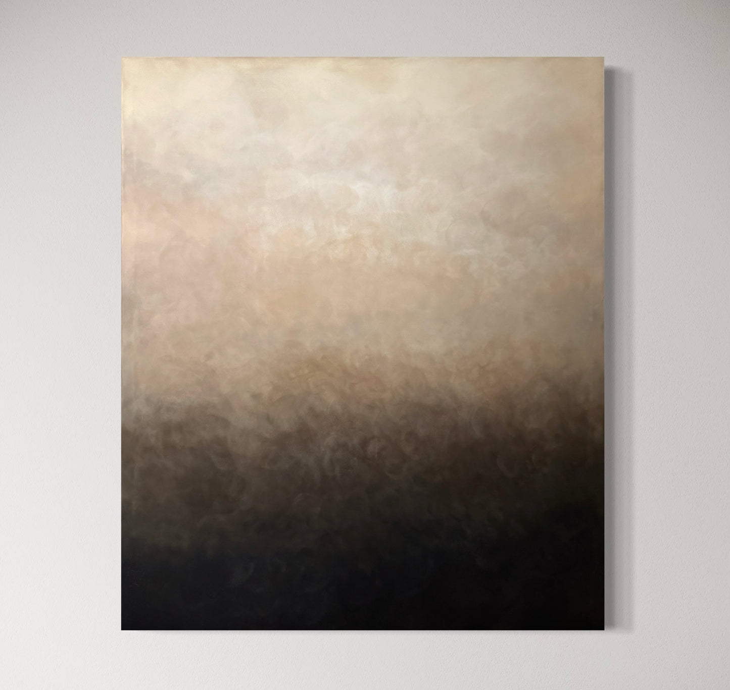 Abstrakt tavla Novemberglöd av konstnär Elin Palmgren, 100x120 cm, akryl på duk