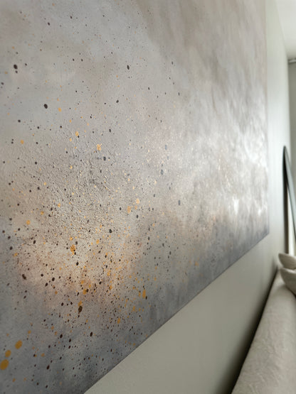 Detalj av abstrakt tavla Speckles – deep edge canvas utan ram av Elin Palmgren