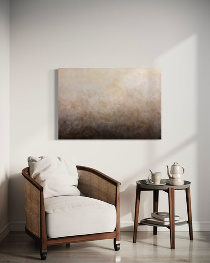 Handmålad abstrakt tavla Stillhet – deep edge canvas av Elin Palmgren