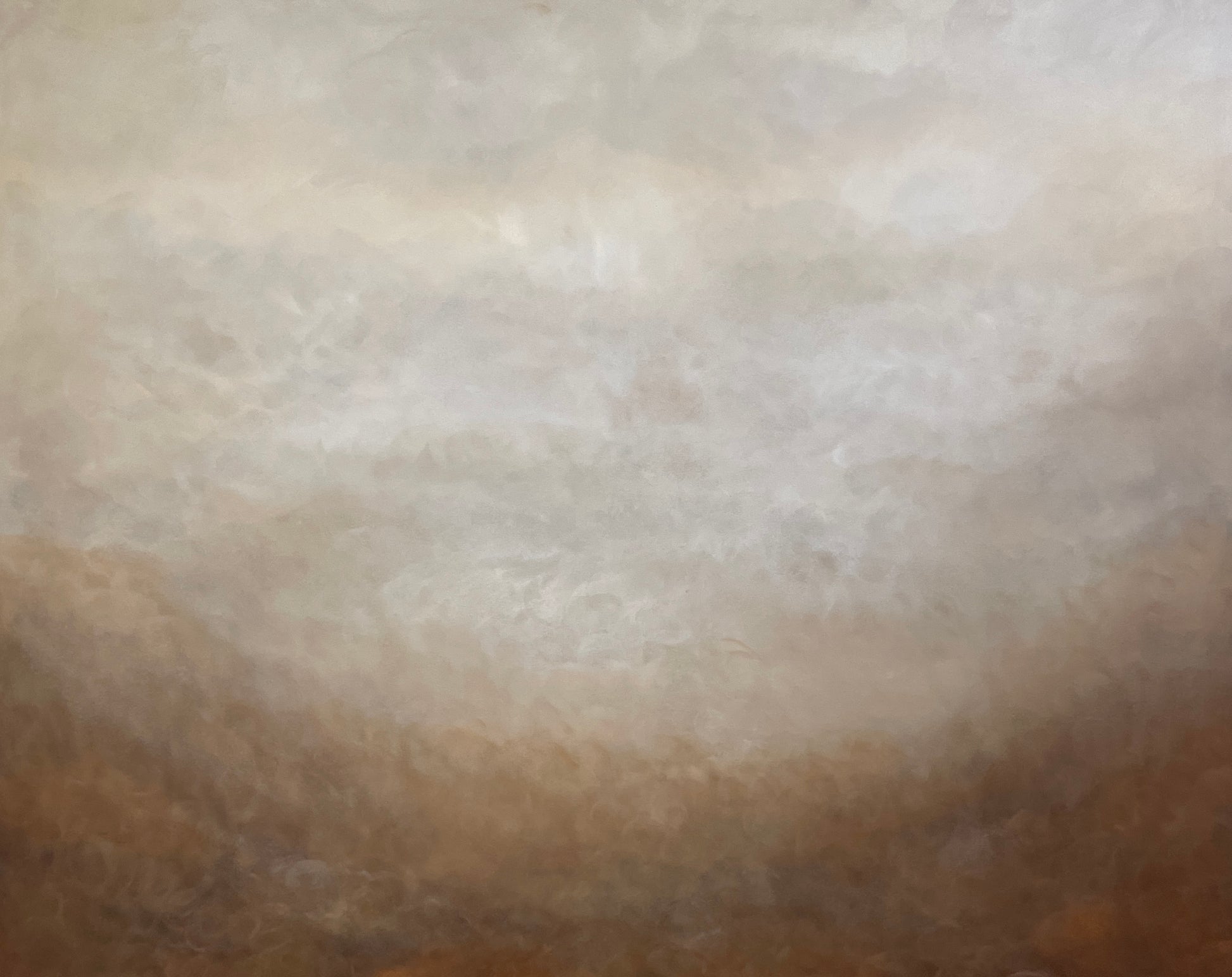 Handmålad abstrakt tavla Terrahaze av Elin Palmgren, 120x150 cm, akryl på duk