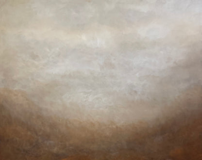 Handmålad abstrakt tavla Terrahaze av Elin Palmgren, 120x150 cm, akryl på duk