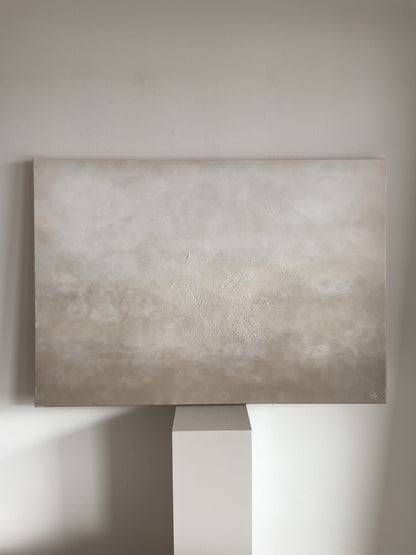 Abstrakt tavla Textured Beige av Elin Palmgren, 70x100 cm, akryl på duk