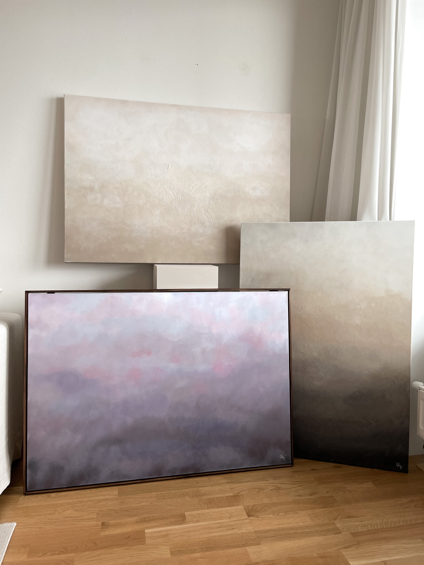 Textured Beige – handmålad originalkonst av Elin Palmgren, LUGN Interiör Linköping
