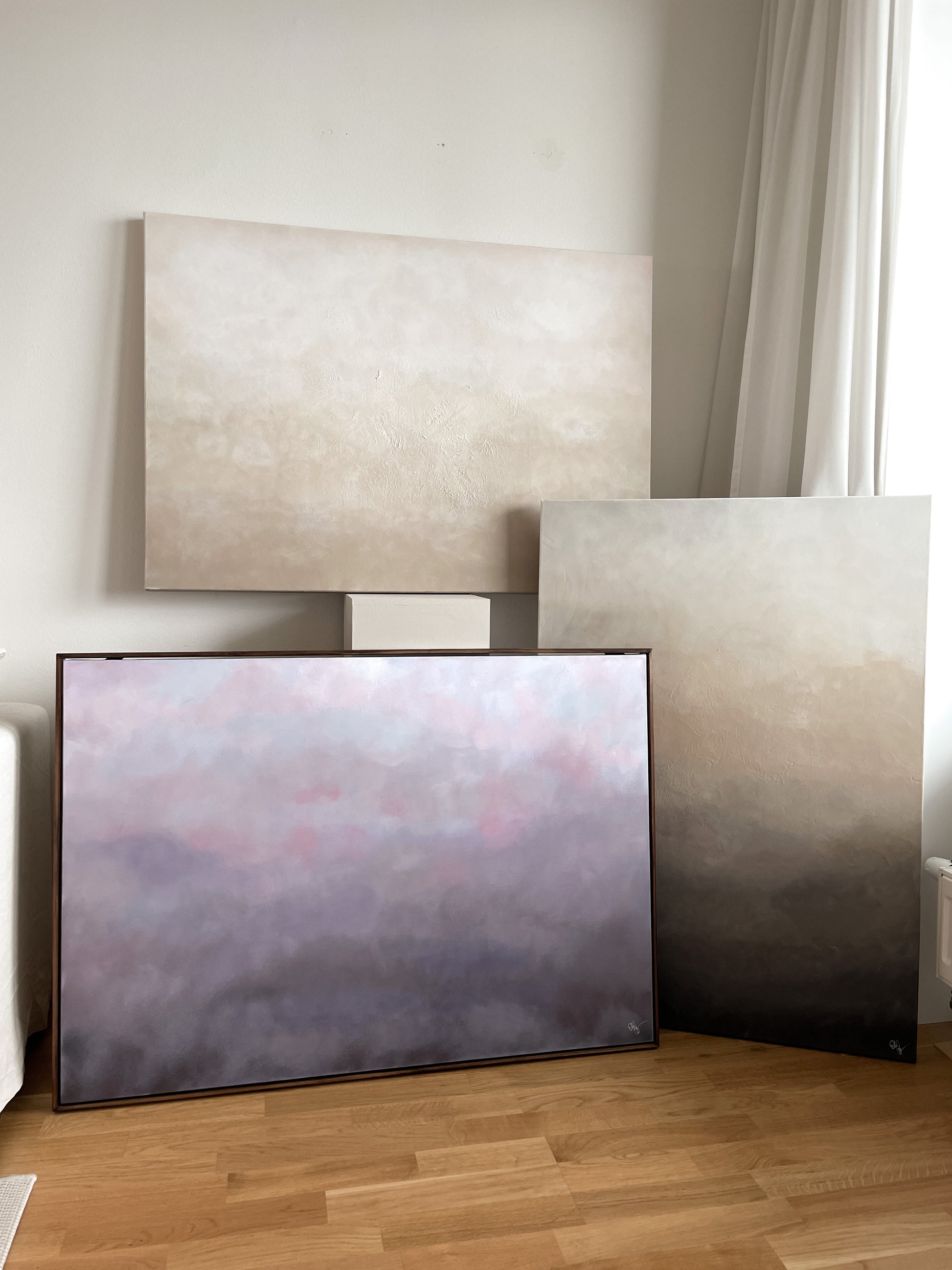 Textured Beige – handmålad originalkonst av Elin Palmgren, LUGN Interiör Linköping