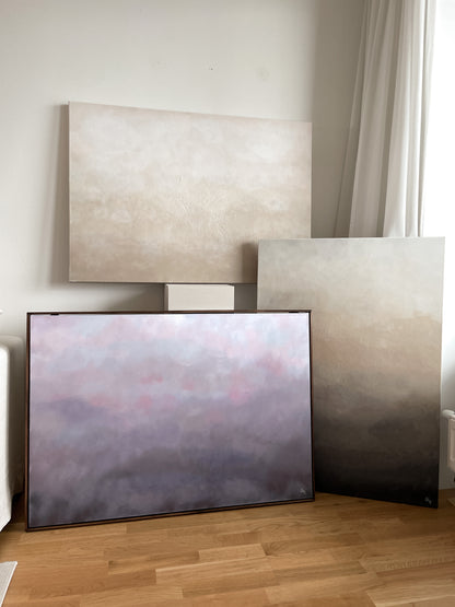 Textured Beige – handmålad originalkonst av Elin Palmgren, LUGN Interiör Linköping
